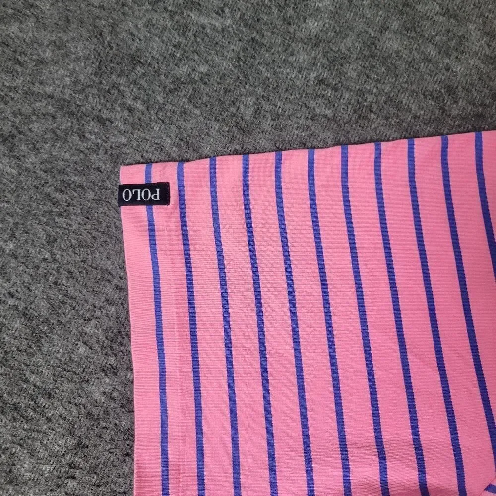 Polo Golf Ralph Lauren Men's Shirt SizeXL Pink Striped Performance Short Sleeve